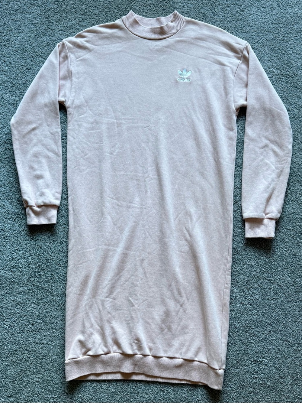 adidas Pale Pink Crewneck Sweater Dress